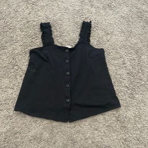 Black button up tank top